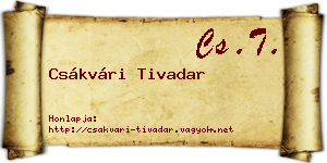 Csákvári Tivadar névjegykártya