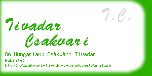 tivadar csakvari business card